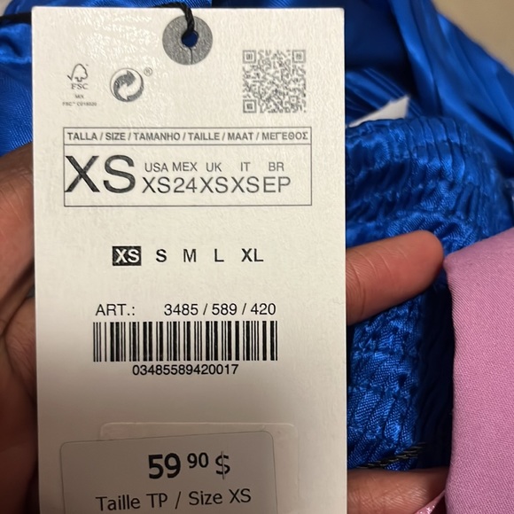 Zara Cobalt Blue Top - Picture 3 of 3